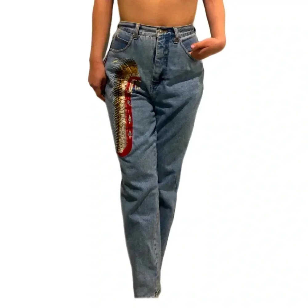 Women’s 90's Cambridge Country Store Native American Headdress Blue Jean 10